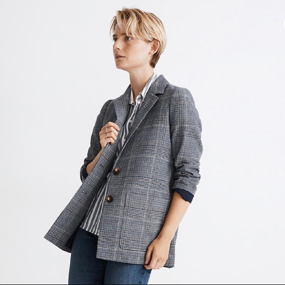 Madewell Jackets & Blazers - Dorset Blazer in Navy Glen Plaid